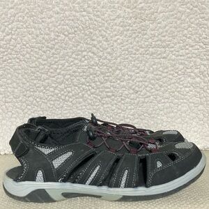 Eddie Bauer Womens Blakely Black Leather Lightweight Outdoor Sandals Shoes SZ 10